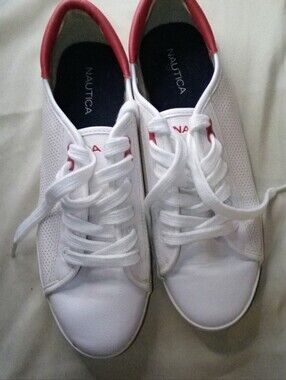 Nautica Red White Tennis Shoes Size 9.5 Women